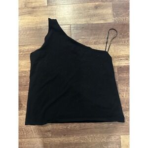 Torrid Womens Black One Shoulder Tank Top Size 4 Cotton Spandex Stretch Blouse
